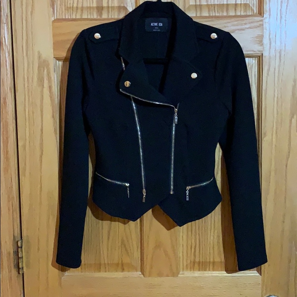 Curve Hugging Sexy Military Style Black Jacket